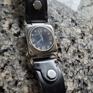 Marc by Marc Jacobs Black Leather Strap Watch